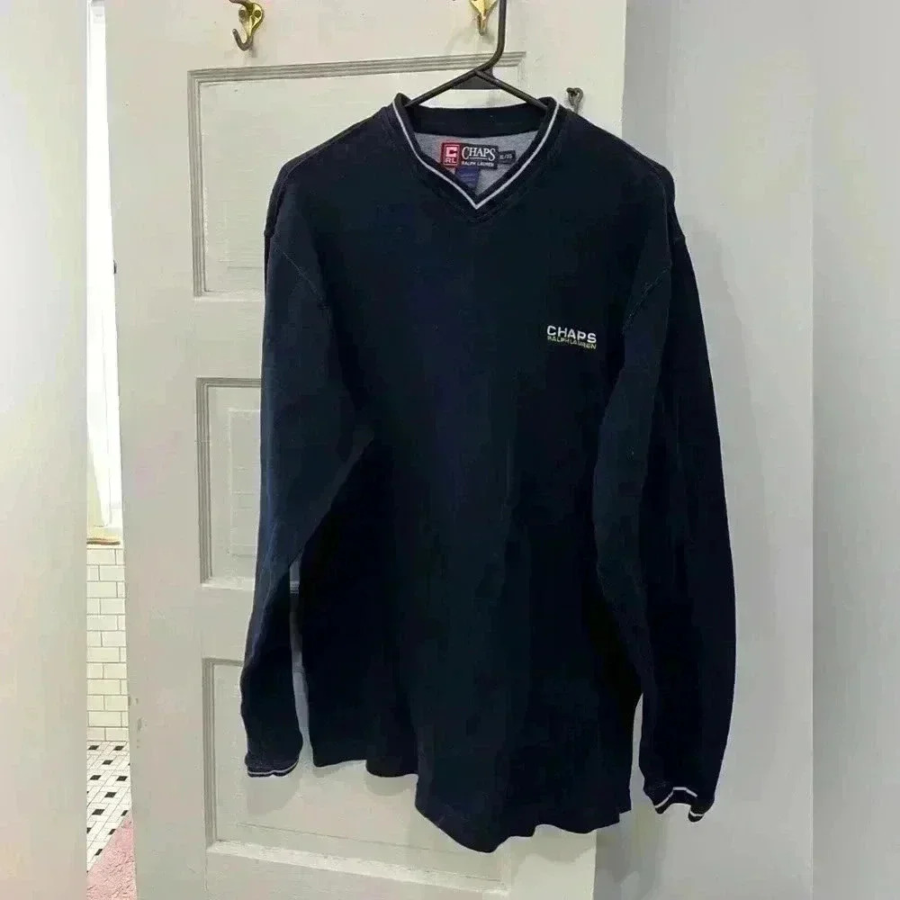 Chaps Polo Navy Blue Pullover Sweatshirt‎